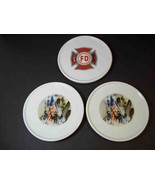 Set of 3 911 ceramic coasters fire dept &amp; raising the flag at ground zer... - $12.95