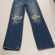 Levis Low Pro Straight Womens Blue Cotton Distressed Denim Jeans Size 26 (27×31) image 12