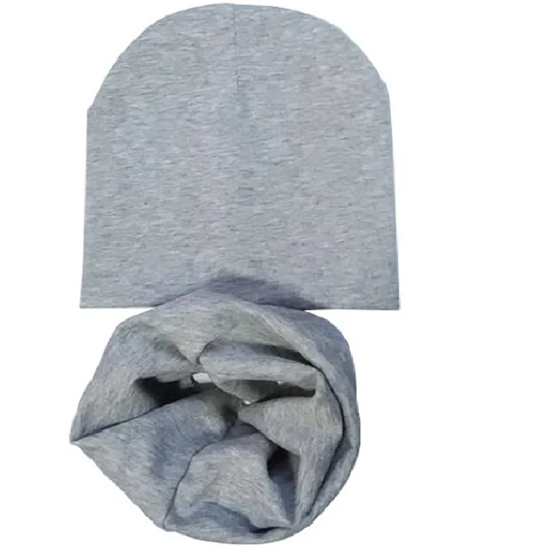 For 4 to 12 years old Solid Color Cotton Children Hat Scarf Set Autumn Winter Bo - £88.79 GBP