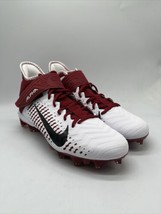 Nike Alpha Menace Pro 2 Mid Football Cleats White Red BV3945-106 Men&#39;s Size 10 - £101.49 GBP