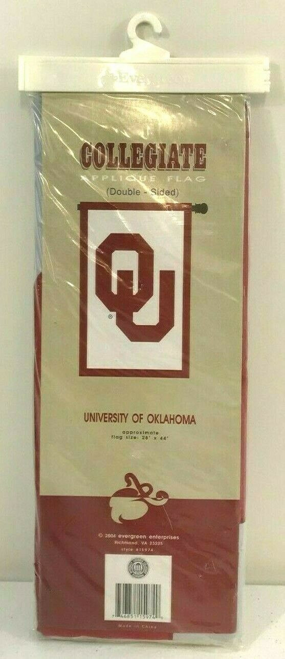 University of Oklahoma NCAA Double Sided Applique House Flag NEW - £11.98 GBP