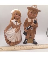 Vintage 1979s Pair of Hand Painted Pilgrim Figurines - $19.80