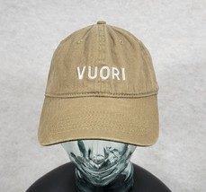 Vuori Ball Cap Adult Mens Camel Tan White Logo Adjustable Hat Faded Look Casual - $15.69