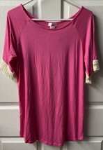 LN Top It Off T Shirt Womens Size Small Hot Pink Fringe Festival Fringe ... - $13.14