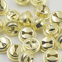 Bluemoona 50 PCS - 16mm 5/8&quot; JINGLE BELL Huge Gold Charms Craft Sewing DIY Gold - £4.35 GBP