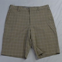 Walter Hagen 34 x 10&quot; Khaki Check Stretch Tech Golf Chino Shorts - £10.38 GBP