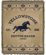 Northwest Woven Jacquard Throw Blanket, 46&quot; X 60&quot;, Yellowstone - Dutton ... - £45.33 GBP