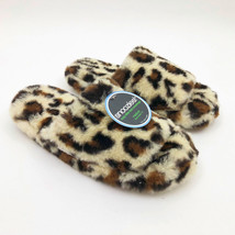 Snoozies Women&#39;s Brown &amp; Tan Leopard  Slide Slippers Medium 7/8 - £10.11 GBP