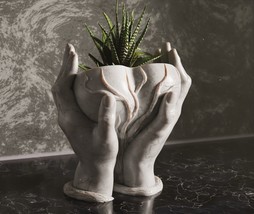 The Heart Hands Planter Vase Stylish custom art home or office decorations - $46.74