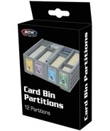 2 packs of 12 (24) BCW Gray Plastic Collectible Card Bin Partitions - $458.45 MXN