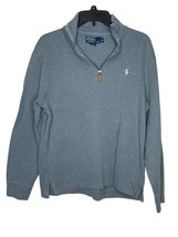 Polo by Ralph Lauren Men&#39;s Sweater 1/4 Zip Pullover Oversized Cotton Grey Medium - £23.73 GBP