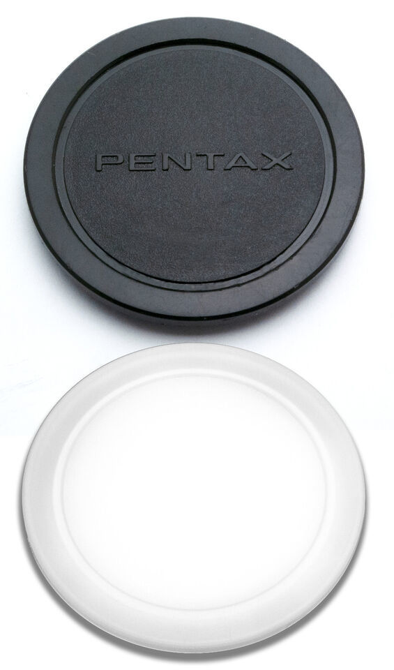 2 OEM GENUINE PENTAX K 35mm CAMERA BODY CAPS BLACK WHITE ASASI OPTICAL SLR JAPAN - $4.94