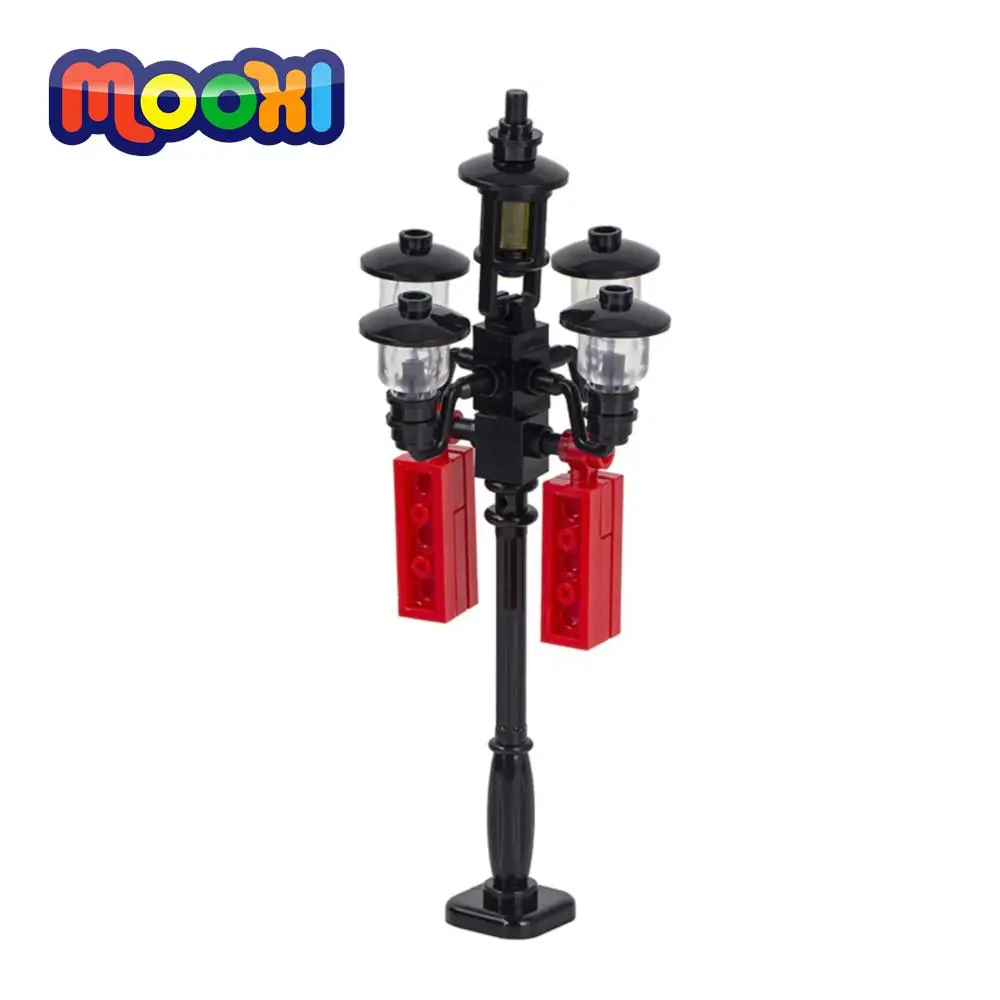 MOOXI City Street View Street Light Lamp Set DIY Block Educational Toy For - £11.50 GBP