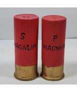 Magnum Shotgun Shell Shaped Ceramic Salt &amp; Pepper Shakers 4 Inch Tall + ... - $447.59 MXN