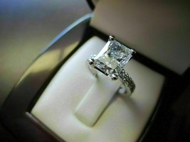 Radiant Cut 2.50Ct Simulated Diamond Engagement Ring White Gold Finish in Size 8 - £107.69 GBP