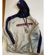 New England Patriots Vtg Reebok Hoodie Pullover Size XL Silver Blue  - £15.49 GBP
