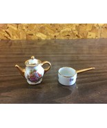 Vtg Limoges France Fragonard Courting Couple Miniature Coffee Pot &amp; Stov... - $38.00 CAD