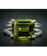 3.50CT Simulated Peridot Solitaire Engagement Vintage Ring Sterling Silv... - $1,929.70 MXN