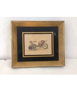 Wood Framed 3 1/2&quot; x 4 1/2&quot; Antique Car Wall Hanging Vintage Artwork Print - $28.71