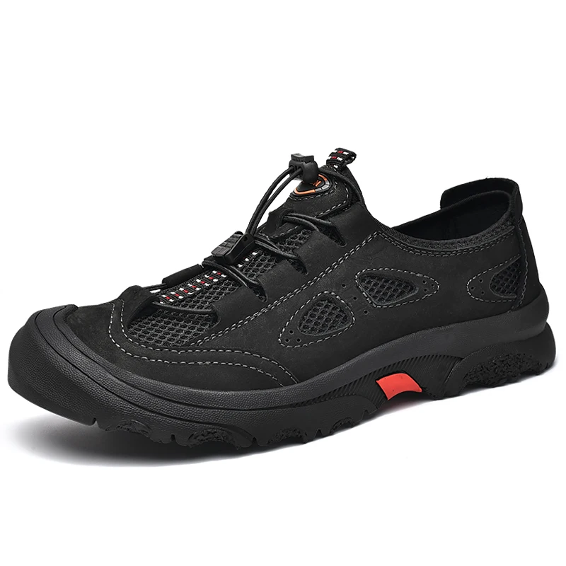 Outdoor Men Casual Shoes Genuine Leather Mens Shoes Brand Climbing Hikin... - £60.05 GBP