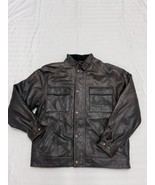 The Territory Ahead  Brown Leather Bomber Jacket Size Men’s Medium.  Mot... - £51.40 GBP