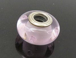 PANDORA 925 Sterling Silver - Vintage Pink Enamel Hearts Slide Pendant - PT18504 - £27.48 GBP