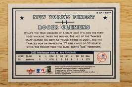 ROGER CLEMENS 2002 Fleer Tradition Baseball New Yorks Finest #8 New York... - £7.77 GBP