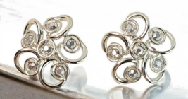 Vintage Sarah Coventry 1960 Celestial Ice Rhinestones Clip Earrings - $14.96