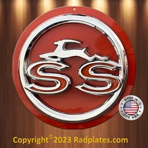 Chevy Impala SS Deer Caprice Vintage Replica Aluminum Metal Sign 12&quot; Round - £18.56 GBP