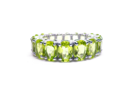 Natural Peridoto Anillo de Eternidad Completo Alianza Aa Calidad - £94.71 GBP+