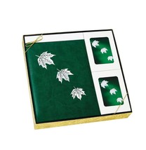 Mother of Pearl Green Leaf Stationery Box Set &amp; 200 Cubic Inch Cremation Urn - £230.96 GBP