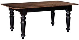 Dining Table Farmhouse Crackle Black Solid Wood Rustic Pecan Distressed Rect - £1,997.59 GBP