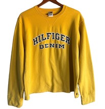 Vintage Tommy Hilfiger Men’s Size L Crewneck Yellow Sweatshirt Heavy Wei... - $24.27