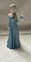 Disney Princess Snow Queen Elsa Frozen In Blue Dress 3” PVC Figure Cake Topper - £4.78 GBP