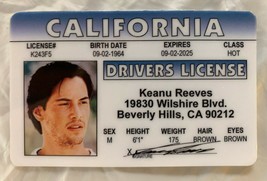 Keanu Reeves Drivers License Novelty ID Card Matrix Neo California CA - £7.00 GBP