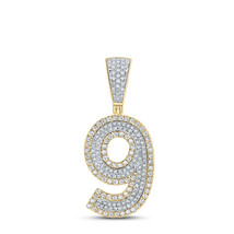 10kt Two-tone Gold Mens Round Diamond Number 9 Charm Pendant 3/4 Cttw - £798.98 GBP