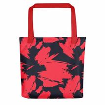 Abstract Brush Art Design Black Red Tote Bag - £27.34 GBP