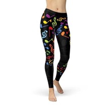 Womens Colorful Music Notes Leggings - £56.25 GBP