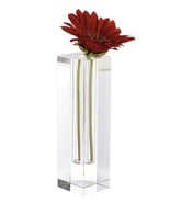Modern Clear Tall Block Optical Crystal Vase - $2,641.91 MXN