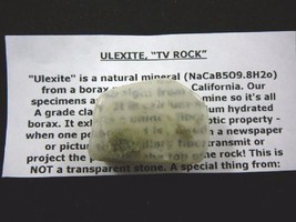 (r34-25) 1-3/8&quot; Ulexite gemstone Mineral TV rock Boron California mine s... - £8.82 GBP