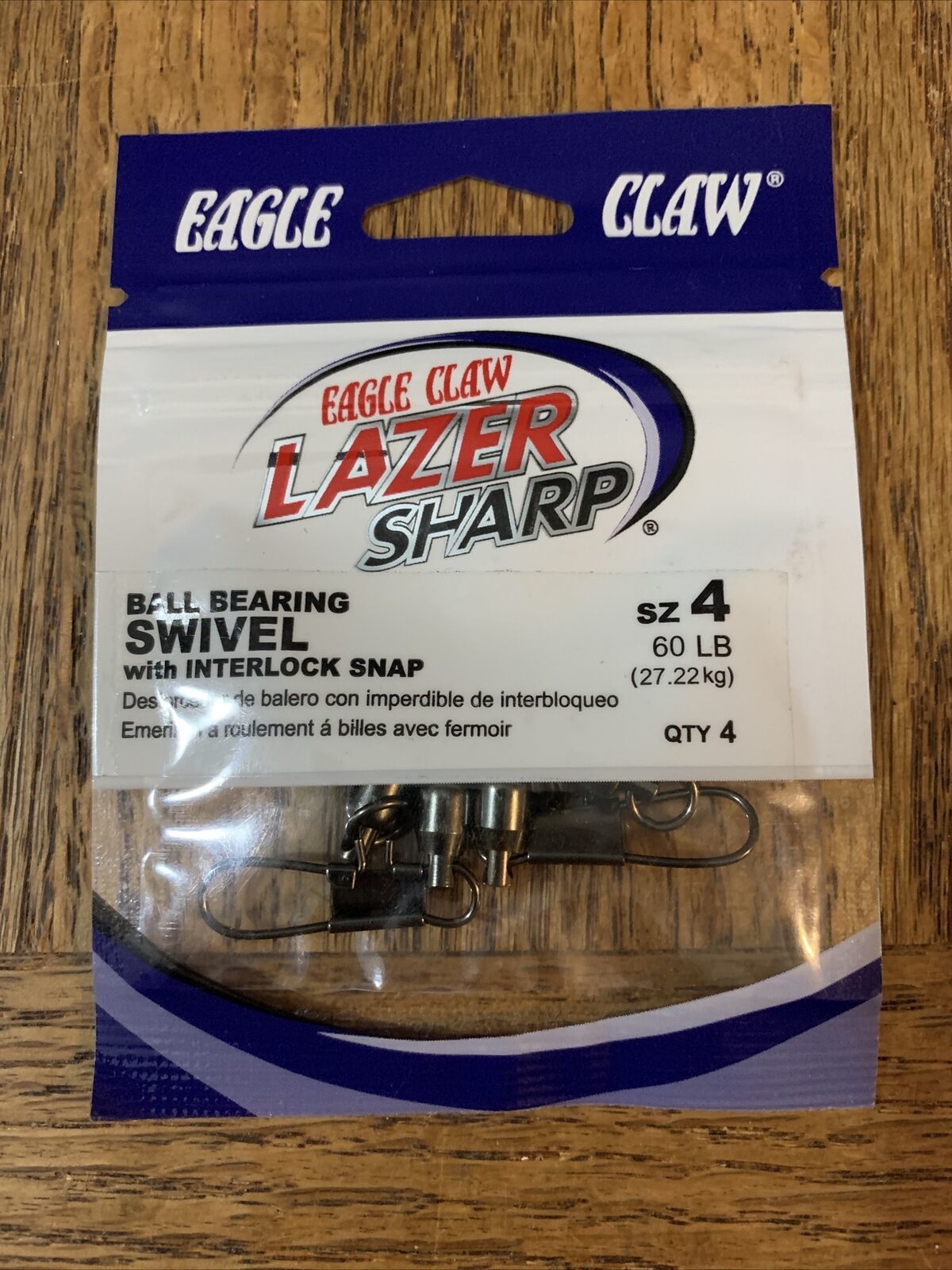Eagle Claw Ball Bearing Swivel 60 Lb Size 4 - $8.79