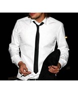 Genuine Lambskin Stylish Wedding Partywear Men&#39;s Black Leather Neck Tie - £28.34 GBP