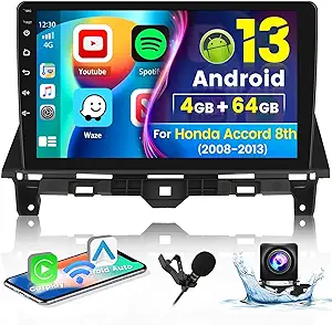 8-Core 4+64G Android 13 Touch Screen Radio For Honda Accord 8Th Generati... - $203.99