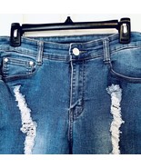U.W.J Womens 15/16 Medium Wash Distressed Ripped Destroyed Straight Leg ... - £17.26 GBP
