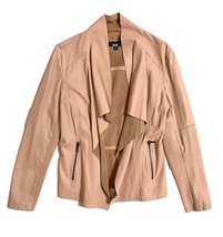 Slate &amp; Willow Pink Leather Jacket Drape Open Front Blush Pink SZ M $499 - $95.20