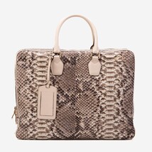The Cortona Naturel Python Leather Men’s Laptop Briefcase image 6