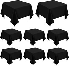 8 Pack Square Tablecloth 52 x 52 Inch Black Polyester Table Cloth for Sq... - $72.37
