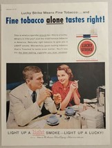 1957 Print Ad Lucky Strike Cigarettes Couple Drink Coffee &amp; Smoke Luckies - £12.33 GBP