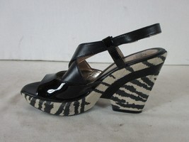 Sofft Black Beige Animal Print Platform Open Toe Sandal Shoe Women 6.5 M (SW34)  - £18.36 GBP
