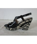 Sofft Black Beige Animal Print Platform Open Toe Sandal Shoe Women 6.5 M... - £18.31 GBP